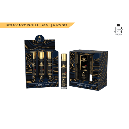 Milestone Red Tobacco Vanilla Eau De Parfum 5x 20ml Plus 1 Free Tester - Lauren Jay Paris