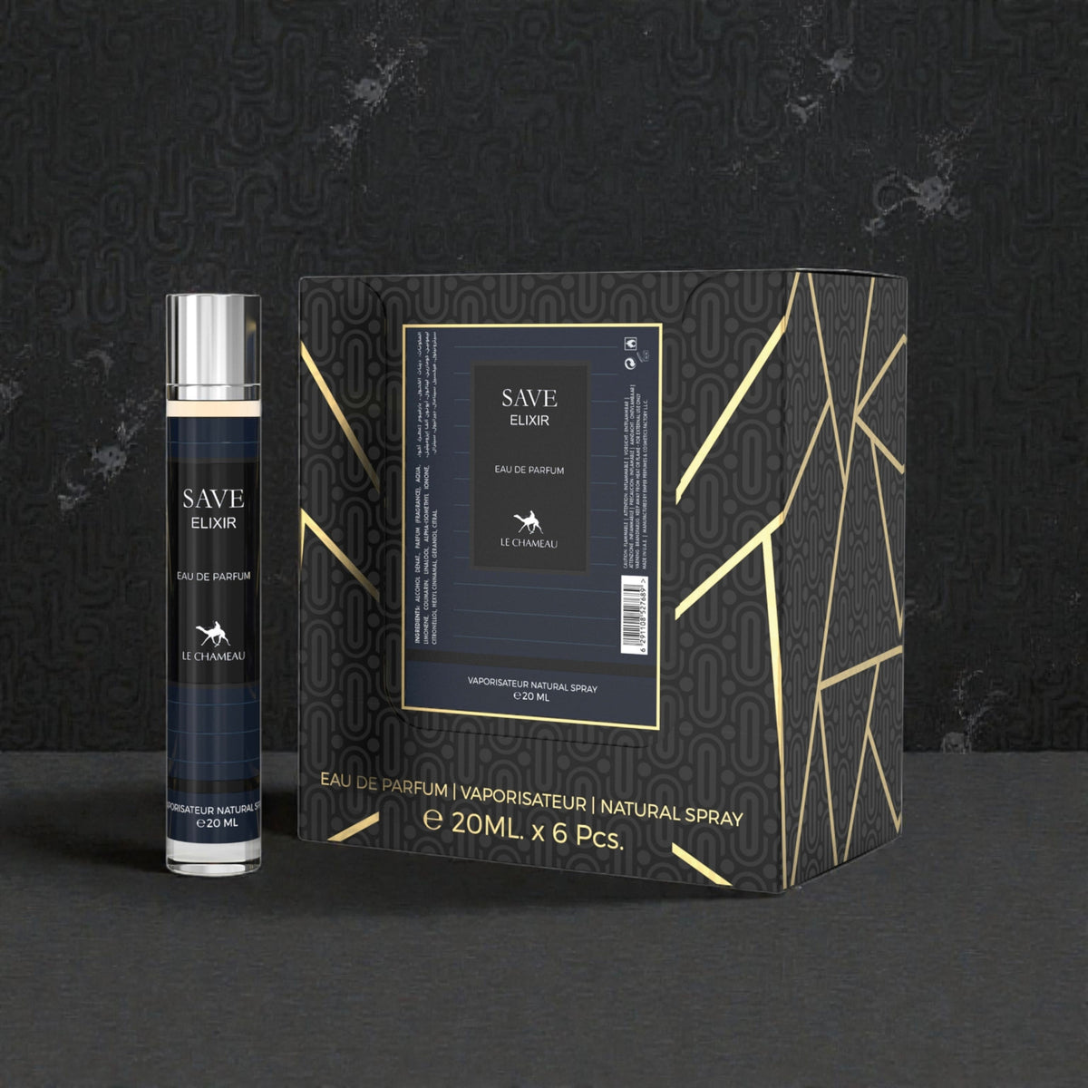 LE CHAMEAU Save.Age Elixir Eau De Parfum 23x 20ml Plus 1 Free Tester
