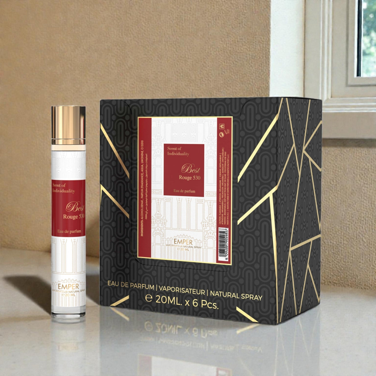 EMPER Best Rouge 530 (Unisex) Eau De Parfum 23x 20ml Plus 1 Free Tester
