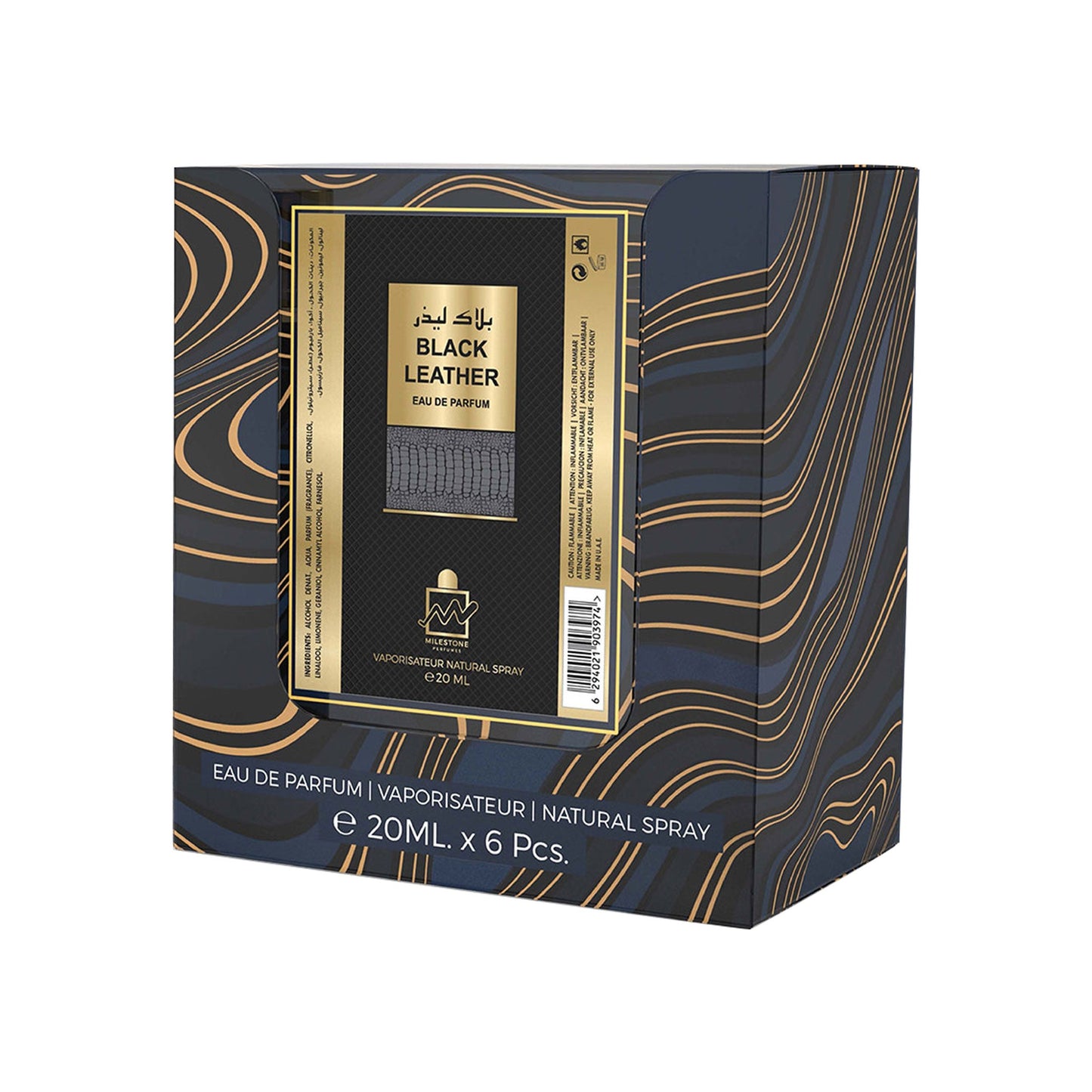 Milestone Black Leather Eau De Parfum 6x 20ml