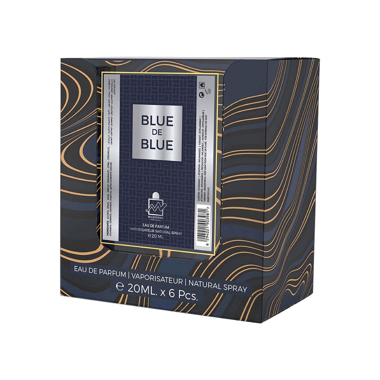 MILESTONE Blue de Blue (Pour Homme) Eau De Parfum 6x 20ml