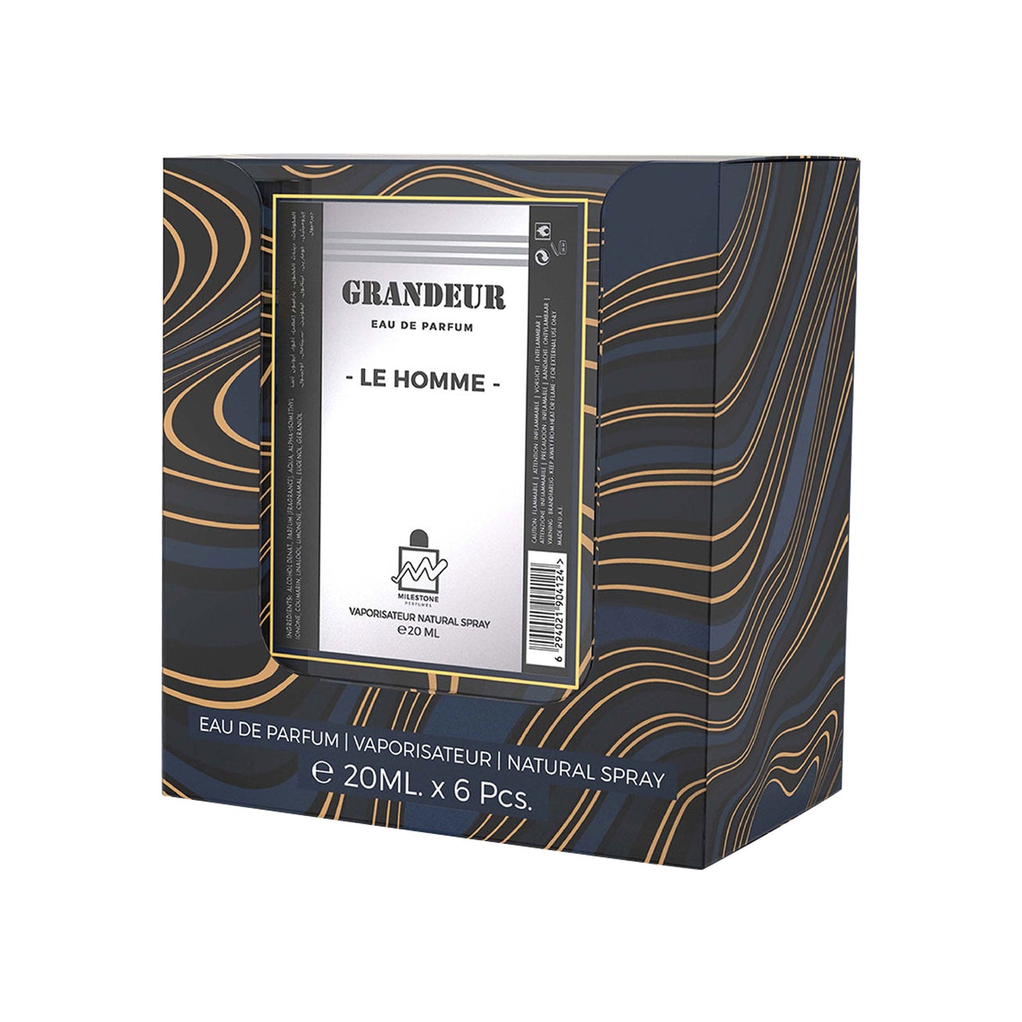 MILESTONE Grandeur Le Homme Eau De Parfum 6x 20ml