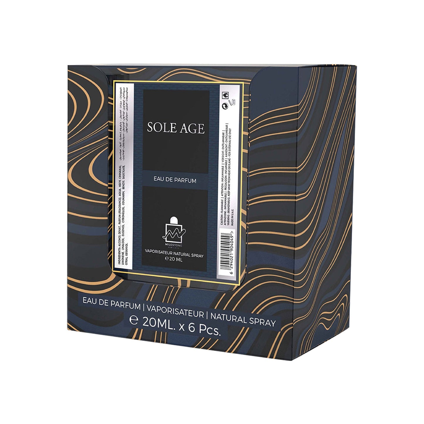 MILESTONE SOLE AGE Pour Homme Eau De Parfum 6x 20ml
