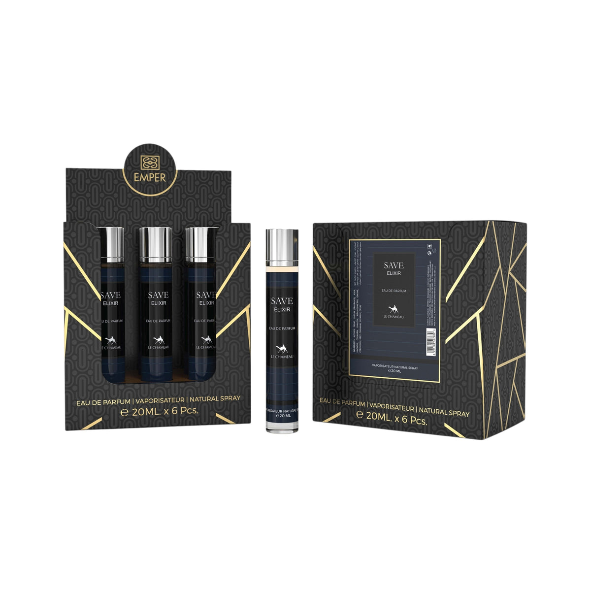 LE CHAMEAU Save.Age Elixir Eau De Parfum 23x 20ml Plus 1 Free Tester