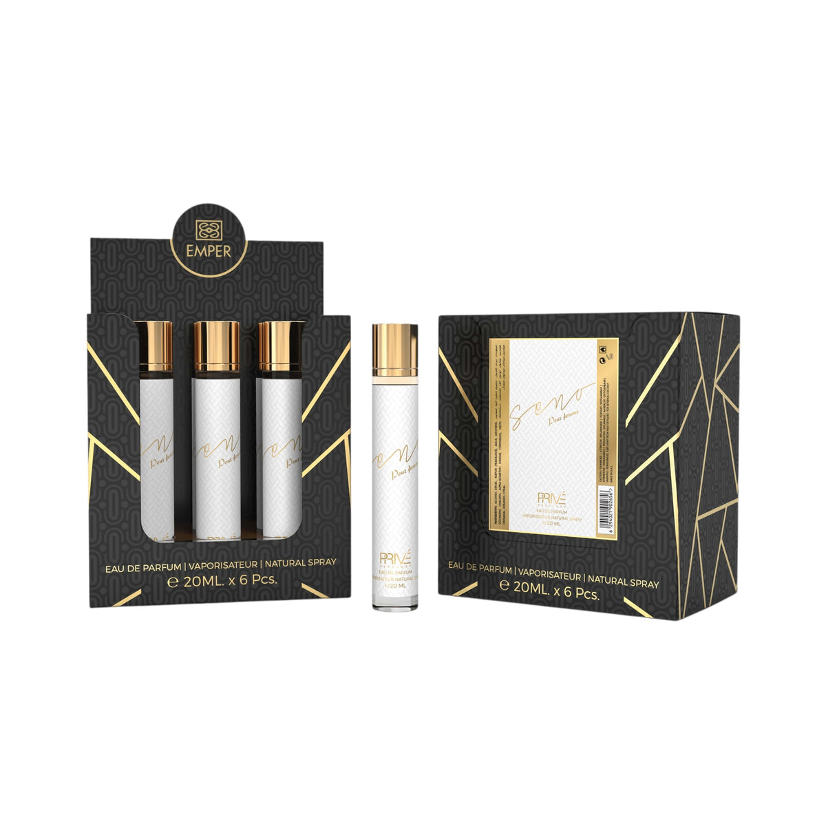 PRIVE SENO POUR FEMMA Eau De Parfum 23x 20ml Plus 1 Free Tester
