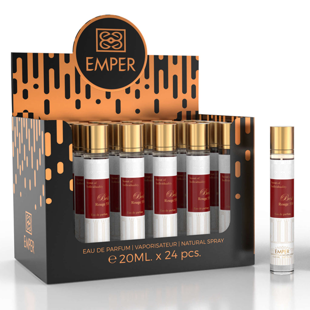 EMPER Best Rouge 530 (Unisex) Eau De Parfum 23x 20ml Plus 1 Free Tester