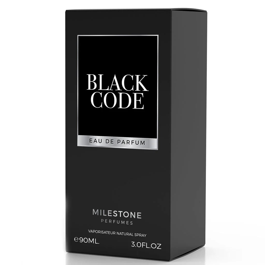 MILESTONE Black Code Pour Homme 90ML EDP Lauren Jay Paris