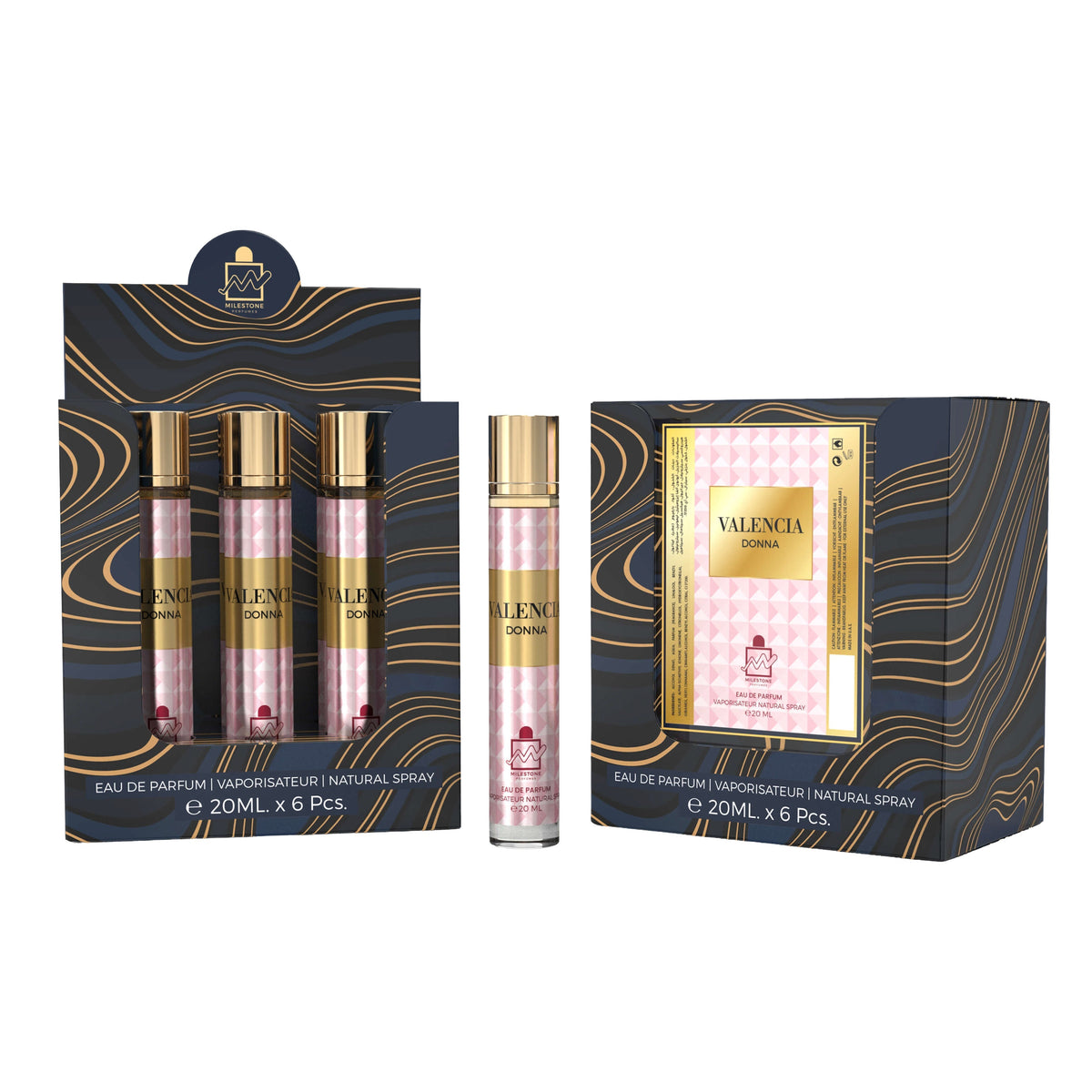 MILESTONE VALENCIA DONNA Eau De Parfum 5x 20ml Plus 1 Free Tester
