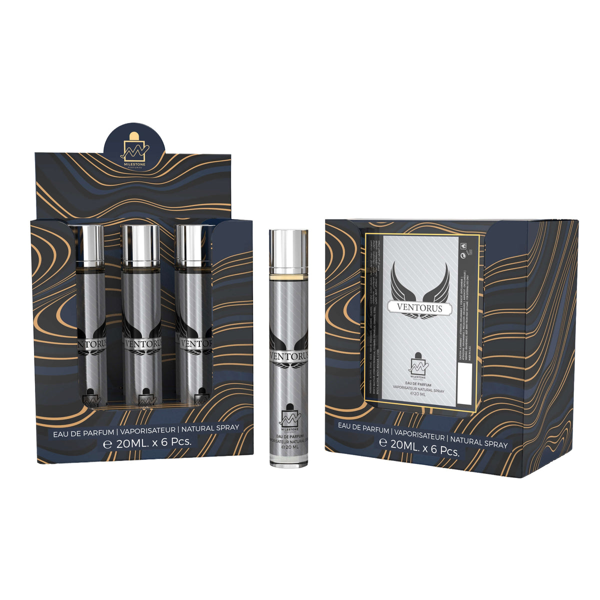 MILESTONE VENTOROUS Eau De Parfum 5x 20ml Plus 1 Free Tester