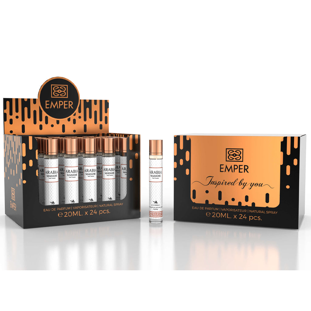 LE CHAMEAU Arabia Madam  (Pour Femme) Eau De Parfum 23x 20ml Plus 1 Free Tester