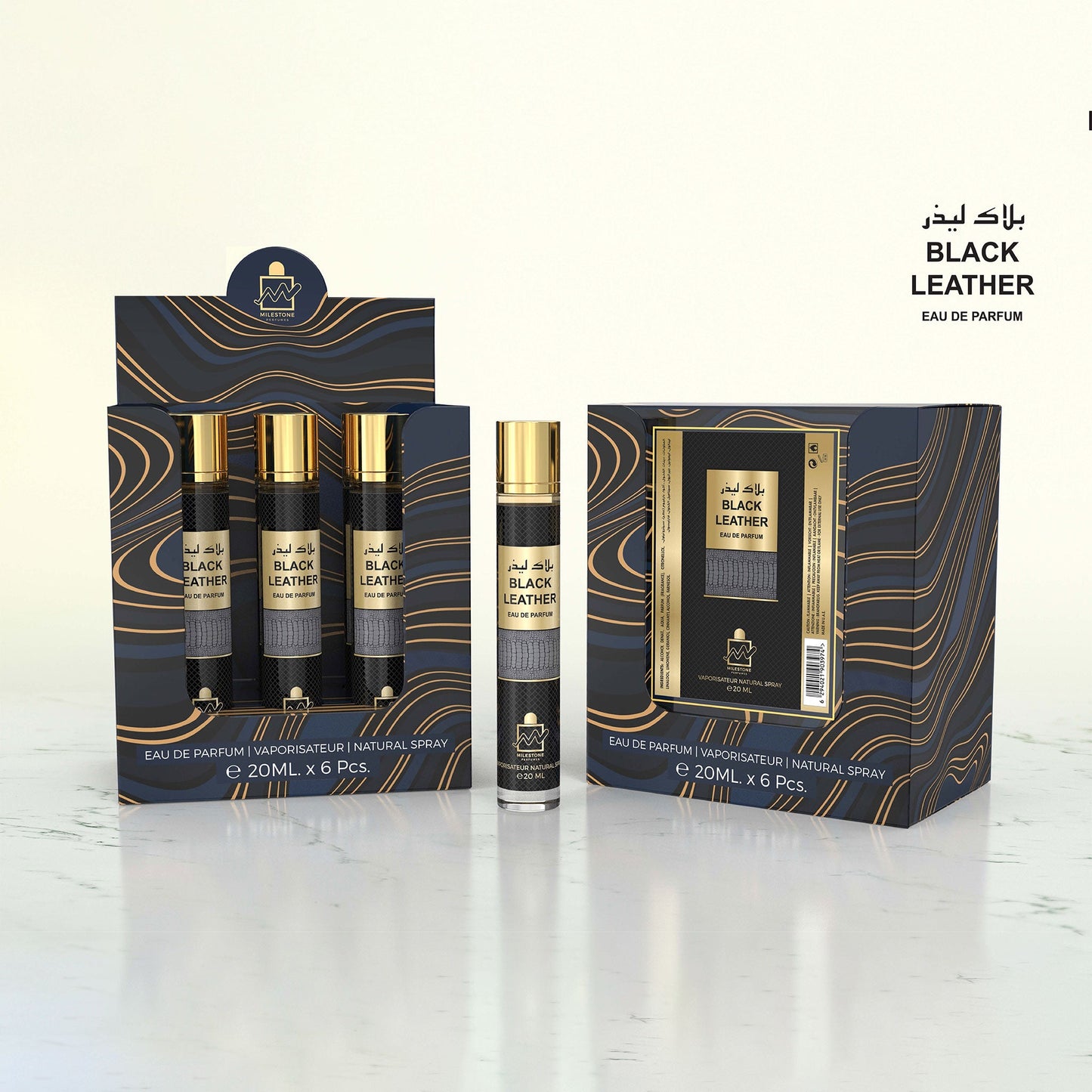 Milestone Black Leather Eau De Parfum 6x 20ml
