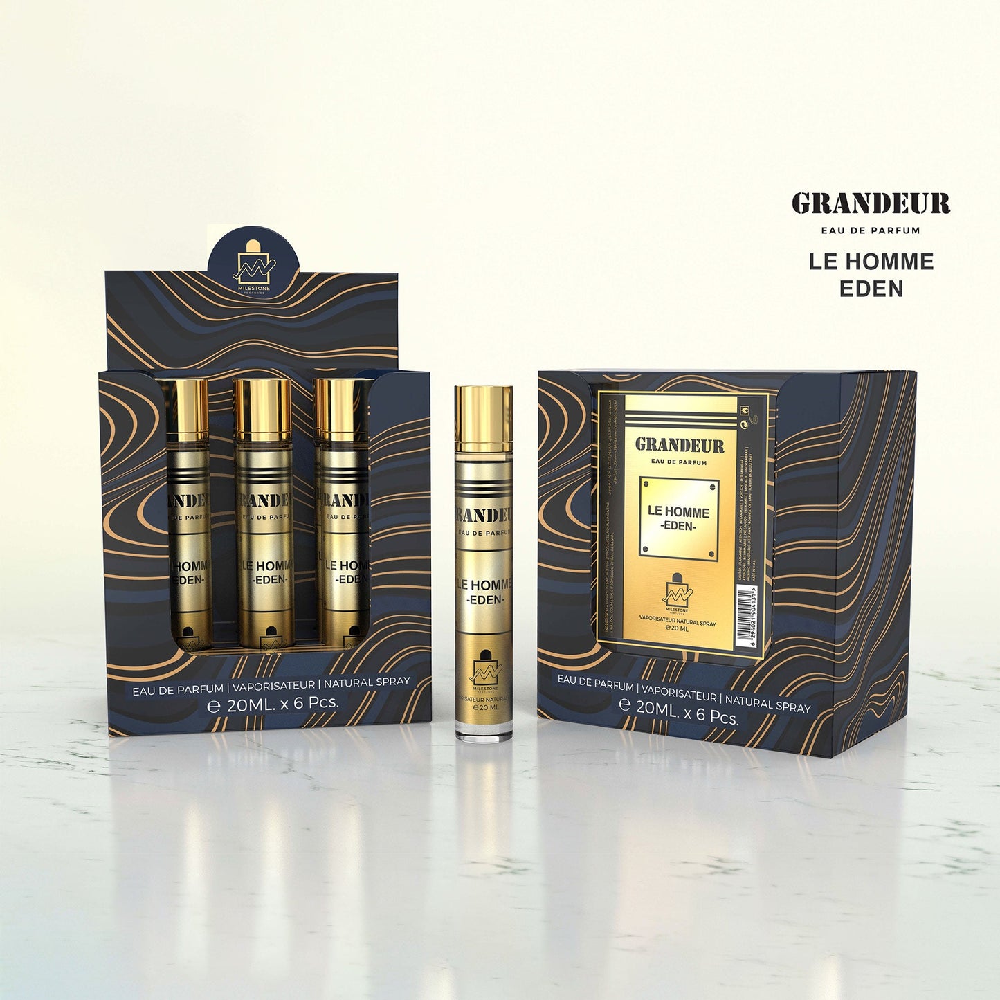 MILESTONE Grandeur Le Homme Eden Eau De Parfum 6x 20ml