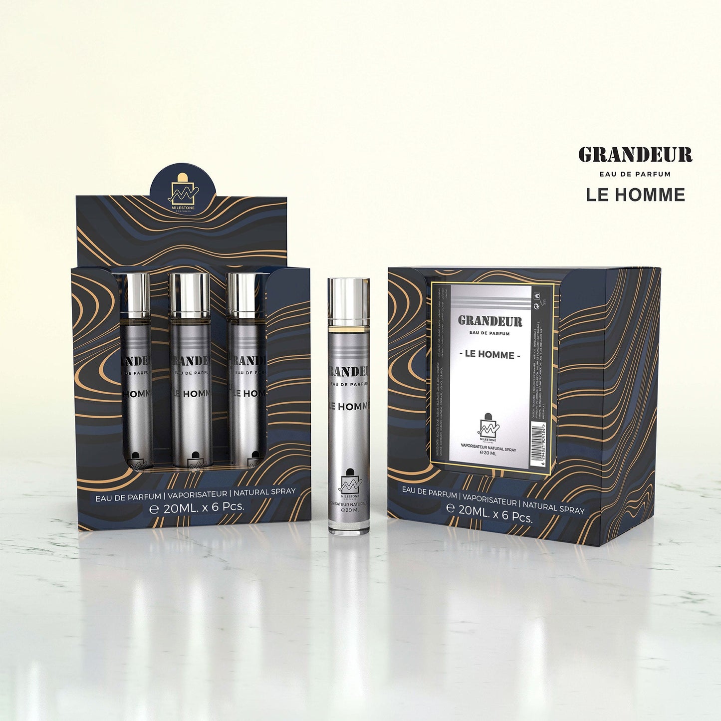 MILESTONE Grandeur Le Homme Eau De Parfum 6x 20ml